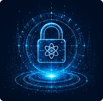 Quantum-secure cryptography illustration