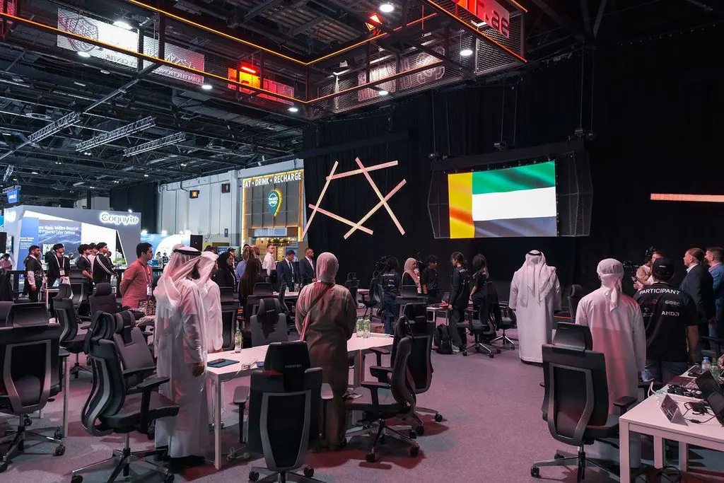 Competition arena with participating teams at GISEC Global